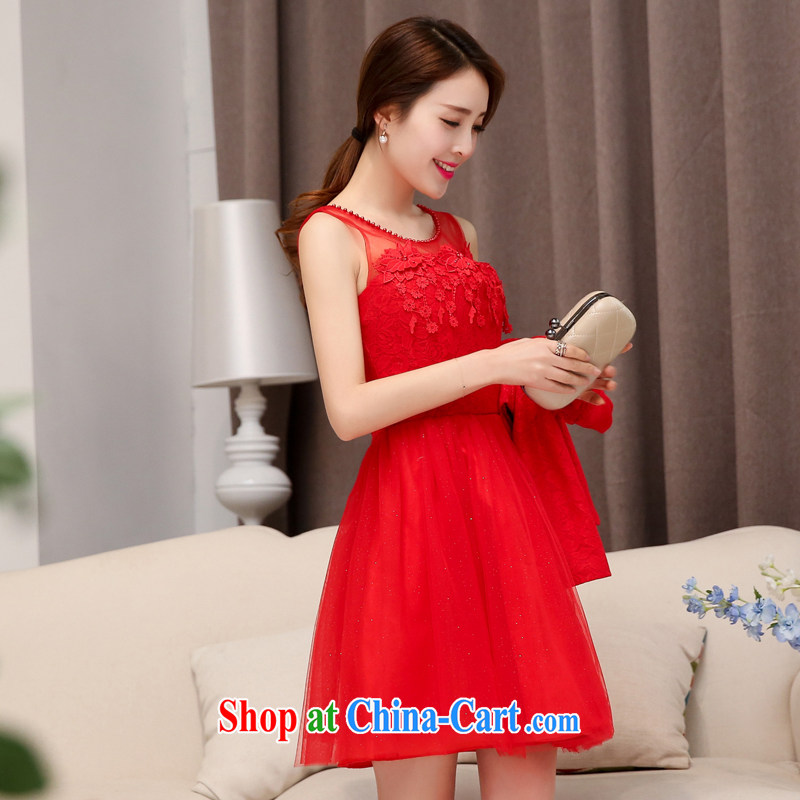 OVBE Korean version 2015 spring loaded new beauty video thin dress sweet dress skirt set style lace stylish wedding two-piece female Red XXXL, OVBE, shopping on the Internet