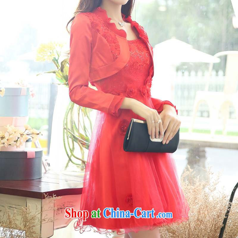 OVBE Korean version 2015 spring loaded new beauty video thin European root dress skirt set style stylish evening dress wedding two-piece female Red XXXL, OVBE, shopping on the Internet