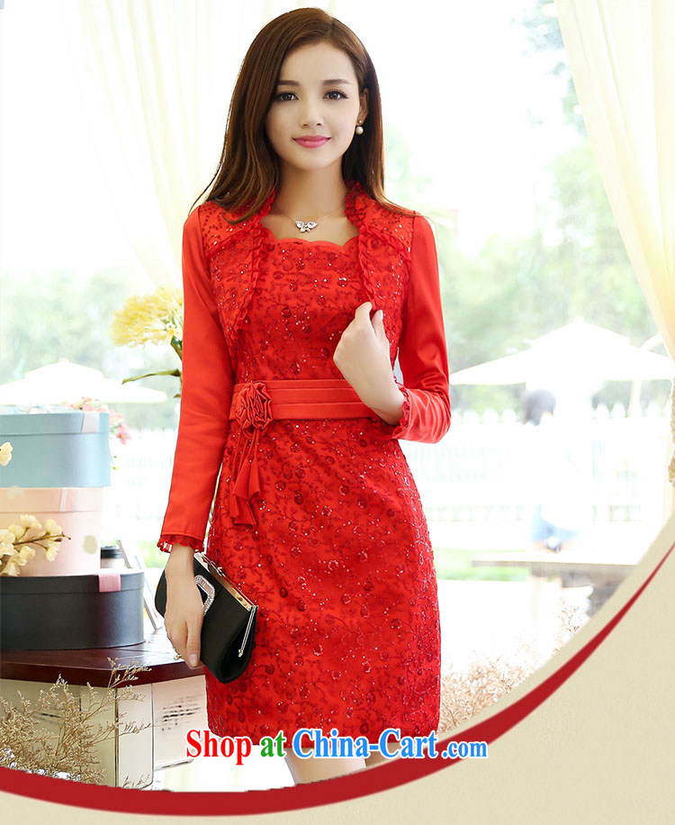 OVBE Korean version 2015 spring loaded new beauty video thin dress skirt Set Style fashion the waist Evening Dress wedding two-piece female Red XL pictures, price, brand platters! Elections are good character, the national distribution, so why buy now enjoy more preferential! Health