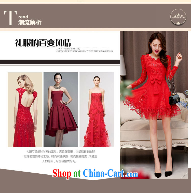 OVBE Korean version 2015 spring loaded new beauty video thin elegant evening dress wedding style ripple for long-sleeved lace dresses female Red XL pictures, price, brand platters! Elections are good character, the national distribution, so why buy now enjoy more preferential! Health