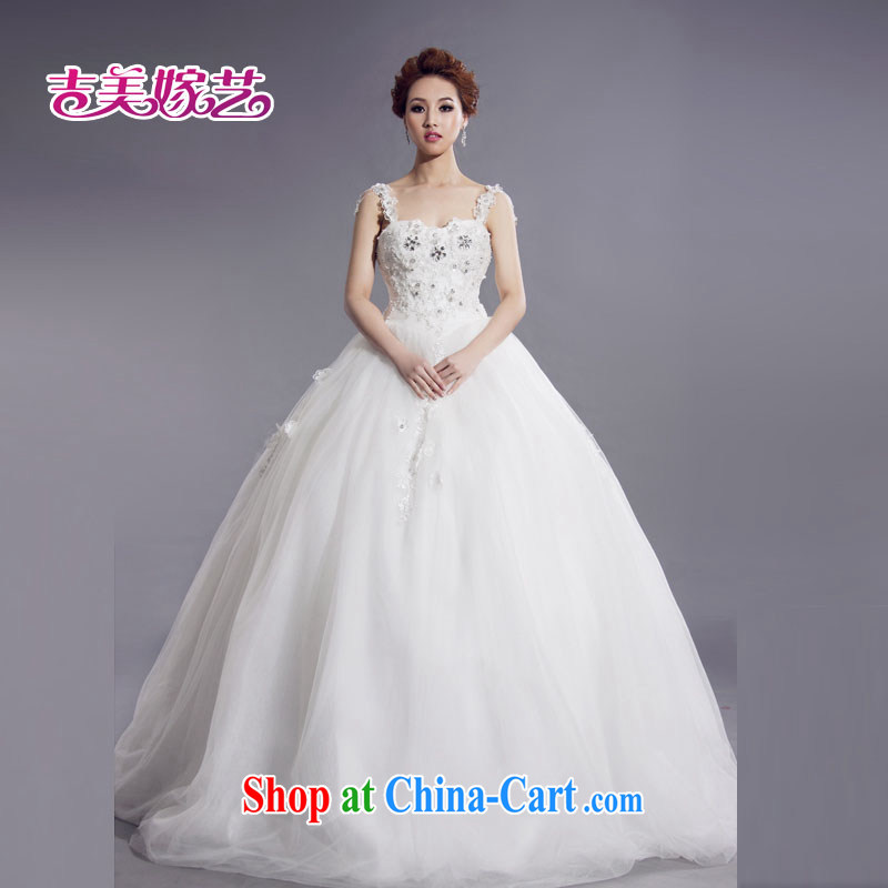 Jimmy married arts Korean version of the new dual-shoulder flowers bridal wedding dresses HS 777 bridal wedding white XXL