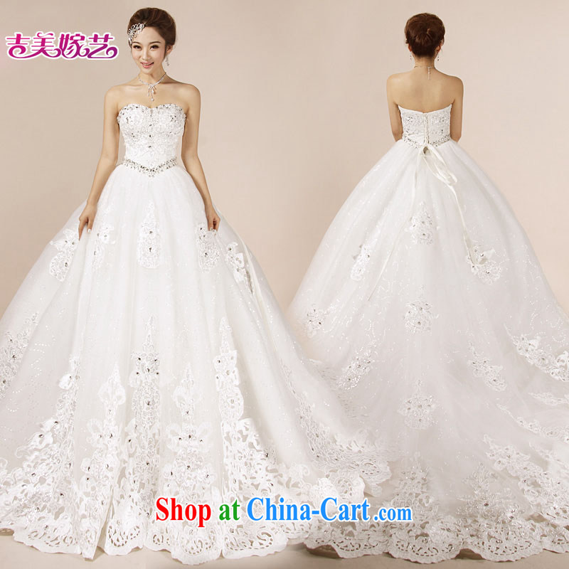 wedding dresses Jimmy married arts 2015 new erase chest Korean wedding 7188 tail bridal wedding white XXXL