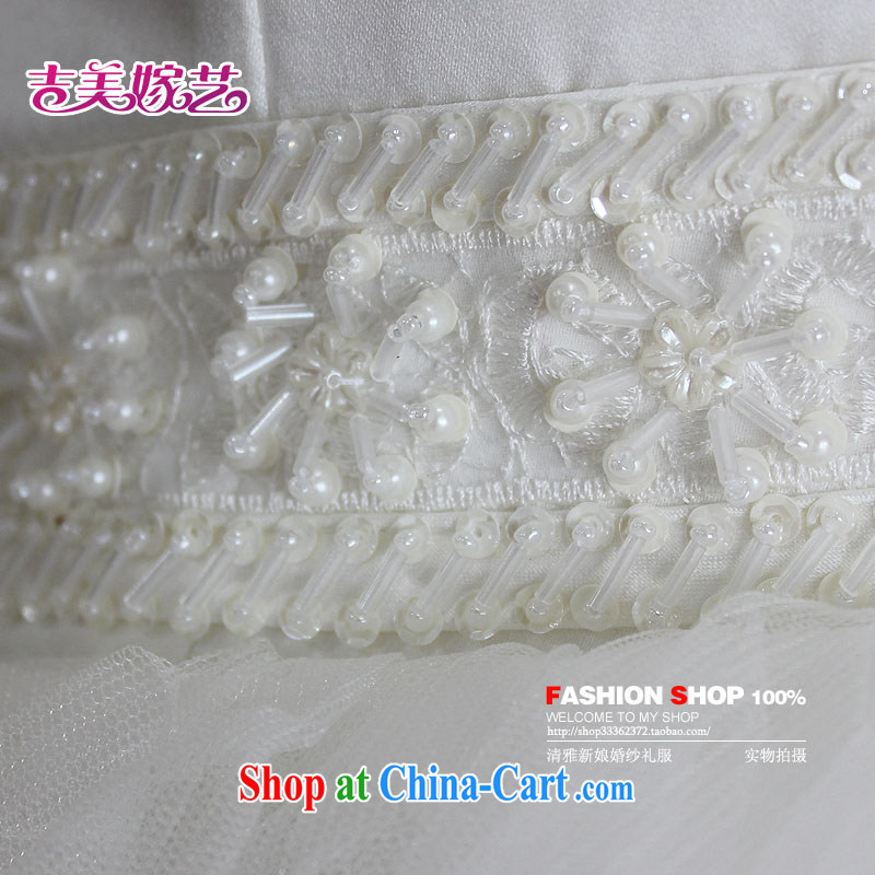 Korean version of the new ultra-cute manually the pearl bridal Korean bridal wedding dresses HS 300 bridal wedding white XXL, Jimmy married arts, online shopping