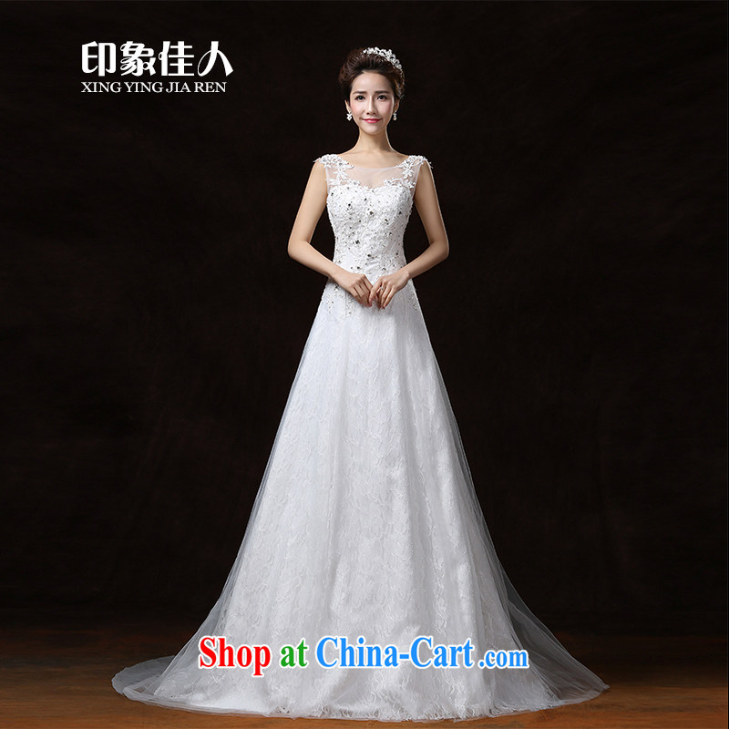 Impression Leigh 2015 new wedding dresses stylish Korean code thick MM graphics thin wedding dress female marriages A swing-tail XL