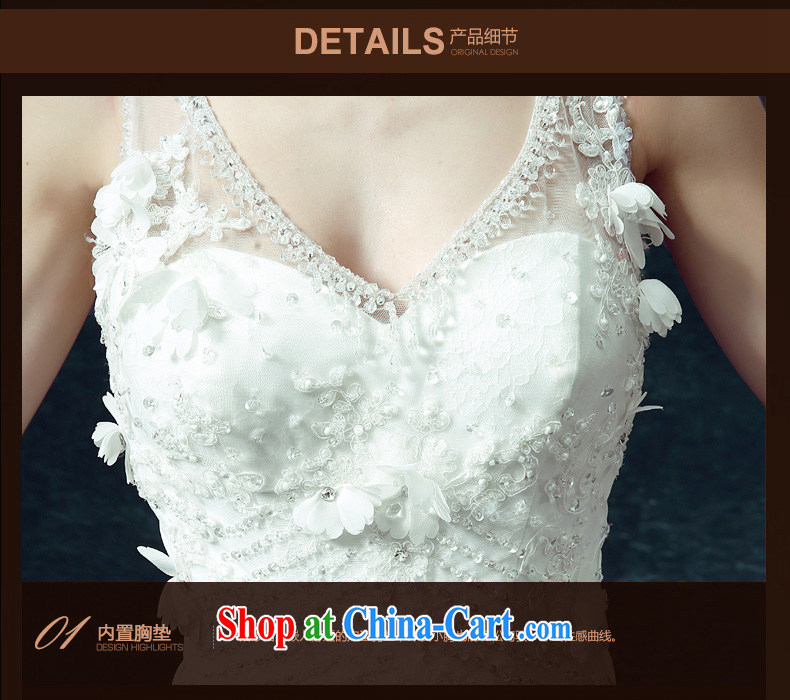 Code hang bridal 2015 summer Korean-style wedding dresses double-shoulder side straps large tail wedding lace larger graphics Thin women sense V fluoroscopy side strap white XXXL pictures, price, brand platters! Elections are good character, the national distribution, so why buy now enjoy more preferential! Health