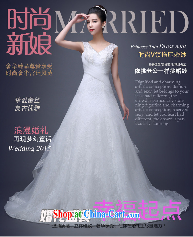 Qi wei summer 2015 new Korean-style wedding dresses wedding dress uniform toast white shoulders V for small-tail bound beauty with larger graphics thin wedding female white XXL only for perfect pictures, price, brand platters! Elections are good character, the national distribution, so why buy now enjoy more preferential! Health