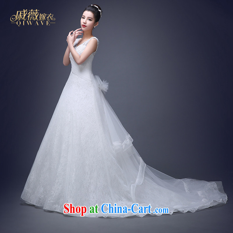 Qi wei summer 2015 new Korean-style wedding dresses wedding dress toast service white shoulders V for small-tail bound beauty with a large code graphics thin wedding female white XXL only for perfect, Qi wei (QI WAVE), online shopping
