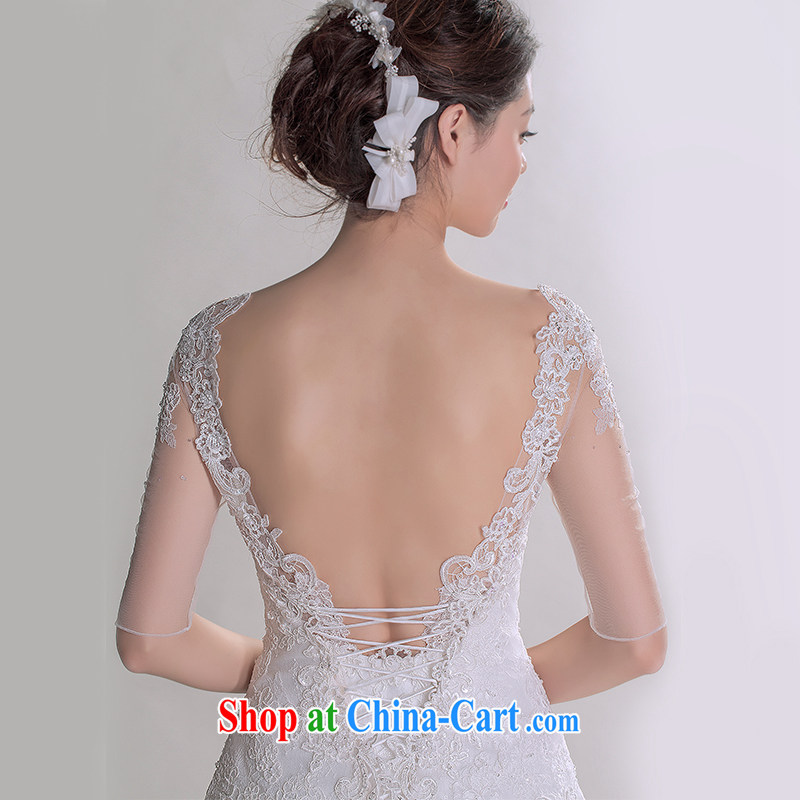 A yarn 2015 new Korean-style lace pack shoulder strap beauty graphics thin luxurious tail advanced custom wedding 401501241 white XXL code 30 days pre-sale, a yarn, shopping on the Internet