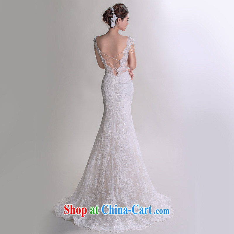 A yarn 2015 new lace shoulders V Wipe for chest sexy beauty crowsfoot luxury advanced custom wedding 401501210 white XXL code 30 days pre-sale, a yarn, shopping on the Internet