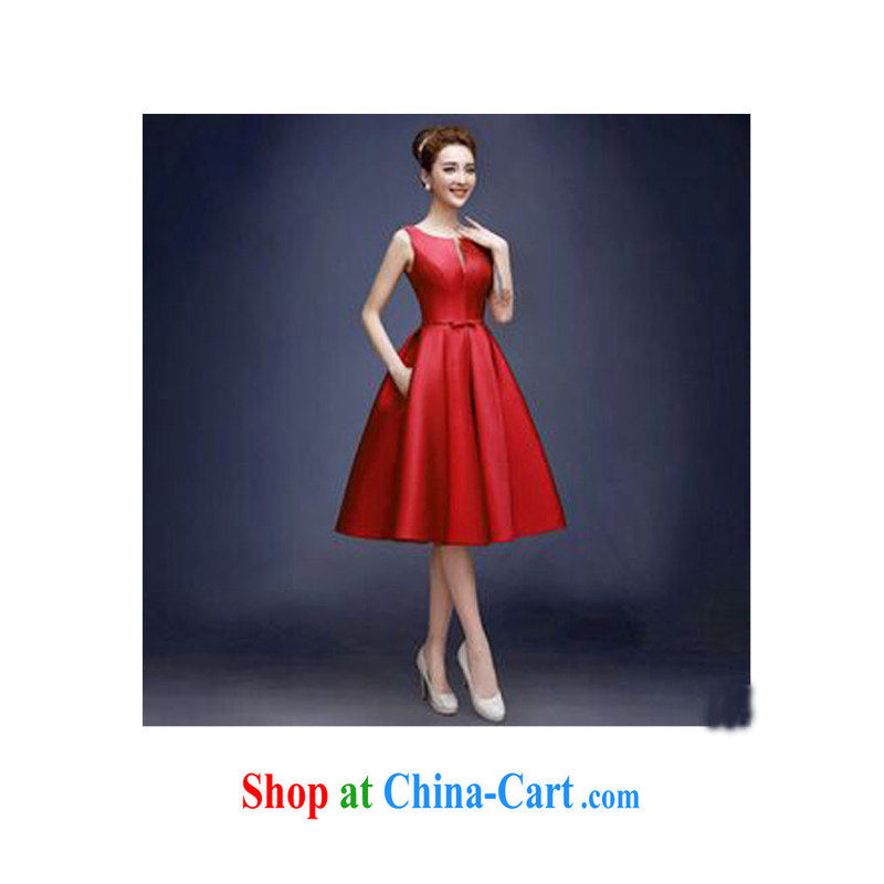 2015 new bride wedding toast serving female moderator dress Brocade tie sleeveless red long skirt black autumn XL, her spirit (Yanling), shopping on the Internet