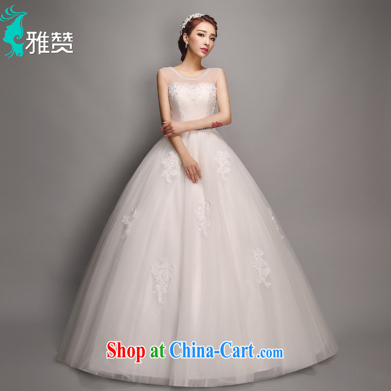 And Jacob his shoulders with wedding dresses 2015 new summer graphics thin Korean staple Ju-won for fluoroscopy gauze lace straps Princess shaggy dress white XXL