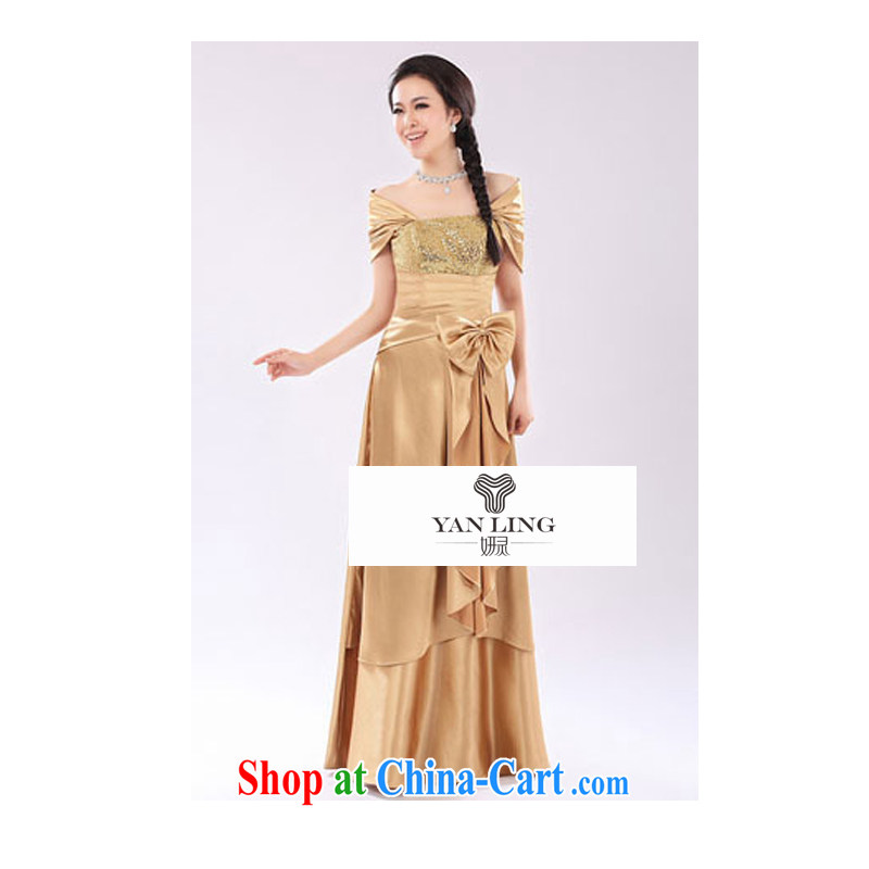 2015 autumn long bag shoulder dress bridal gown Performance Service Bridal Evening Dress chorus girl yellow XL pictures, price, brand platters! Elections are good character, the national distribution, so why buy now enjoy more preferential! Health