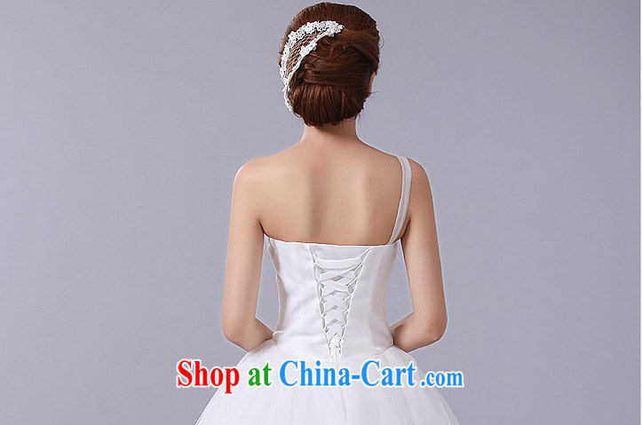 Autumn 2015 new wedding dresses Korean sweet Princess single shoulder strap with flowers with strap wedding white XXL pictures, price, brand platters! Elections are good character, the national distribution, so why buy now enjoy more preferential! Health