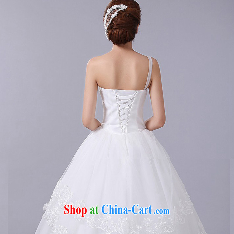 Autumn 2015 new wedding dresses Korean sweet Princess single shoulder strap with flowers with strap wedding white XXL pictures, price, brand platters! Elections are good character, the national distribution, so why buy now enjoy more preferential! Health