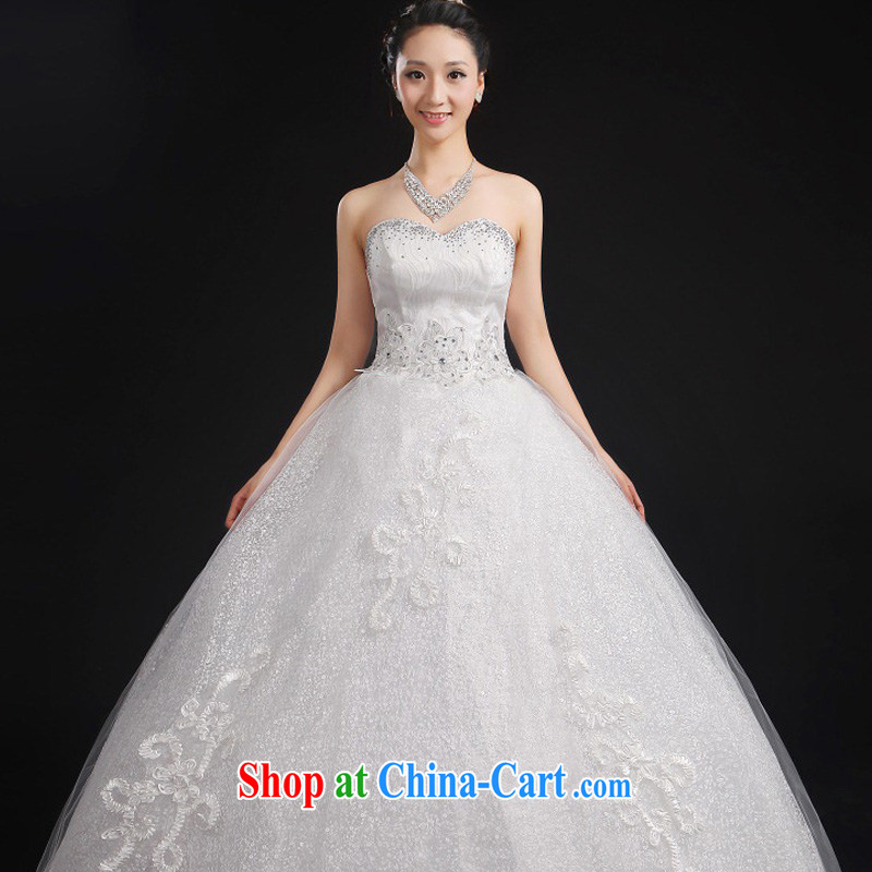 Autumn 2015 new upscale white with bridal wedding dresses Korean fashion strap wipe iron chest drill wedding white L