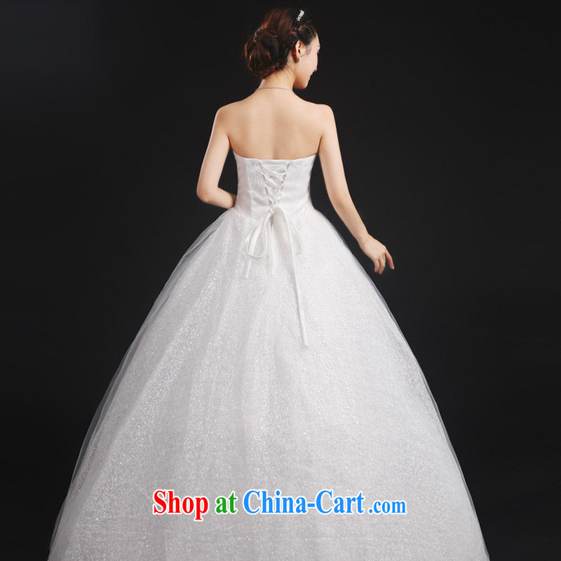 Autumn 2015 new high quality white with bridal wedding dresses Korean fashion tie-chest bare iron drill wedding white L, her spirit (Yanling), online shopping