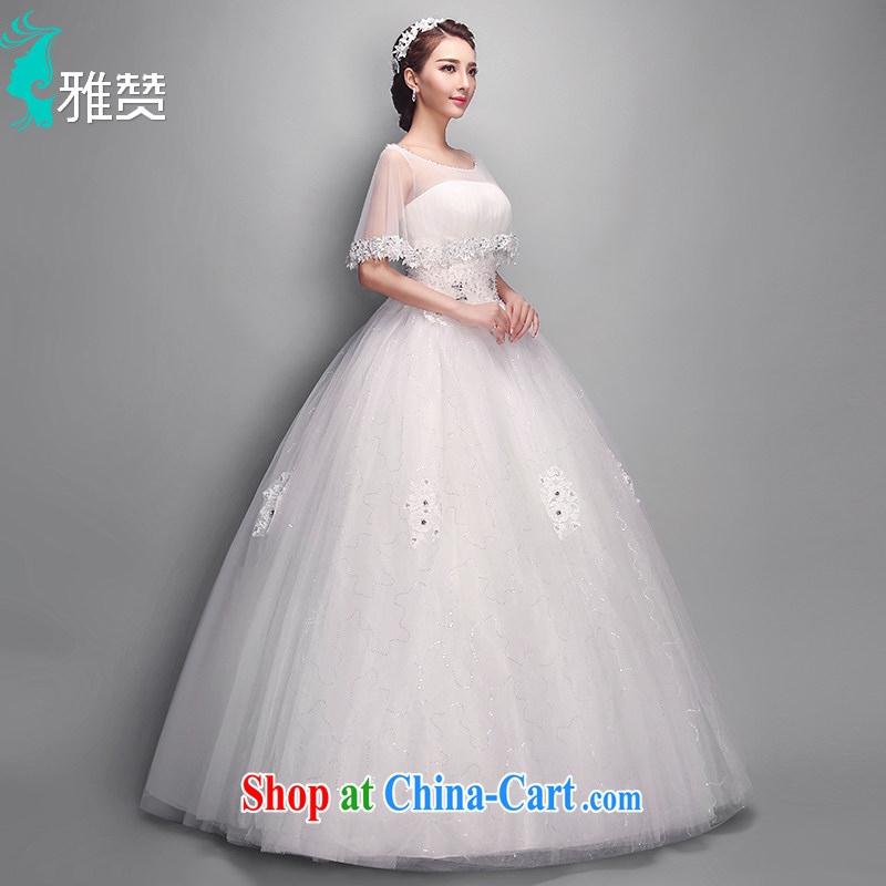 And Jacob his bride's wedding 2015 new summer fluoroscopy with a shoulder collar shawl water drilling lace graphics thin Korean version with shaggy skirts white XXL, Zambia (YAZAN), online shopping