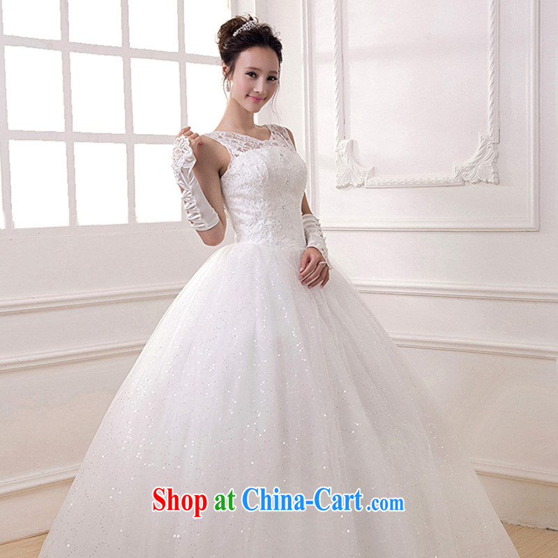 Her spirit (Yanling) Autumn 2015 new dual-shoulder lace bridal wedding dresses sweet and stylish graphics thin Openwork with straps, white L, her spirit (Yanling), online shopping
