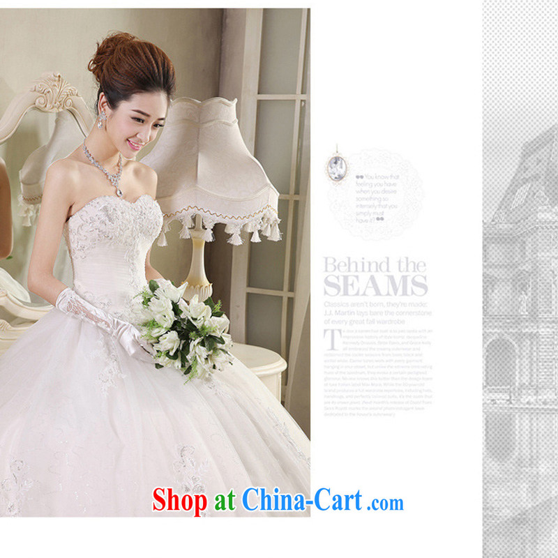 Her spirit _Yanling_ wedding dresses white autumn 2015 new luxury lace wiped his chest, wedding white XXXL