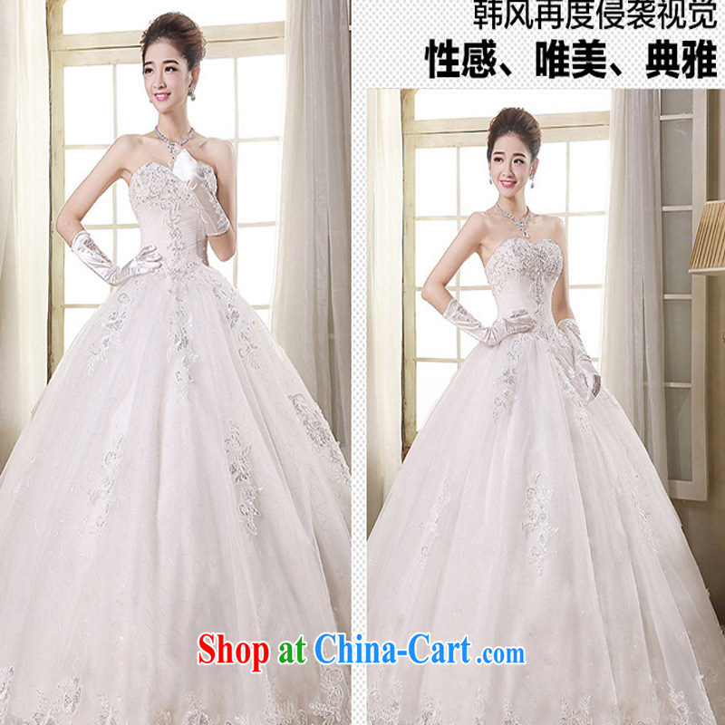 Her spirit (Yanling) wedding dresses white autumn 2015 new luxury lace wiped his chest, wedding white XXXL, her spirit (Yanling), online shopping