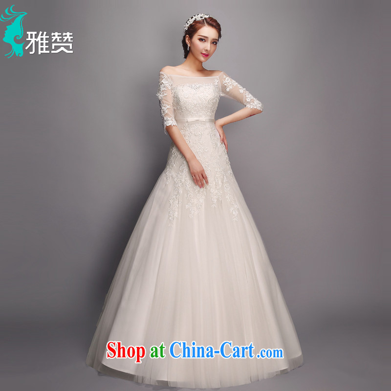 Zambia Jacob crowsfoot wedding a shoulder with summer 2015 new tie-in Bride high long-sleeved lace wedding wedding dress white XXL