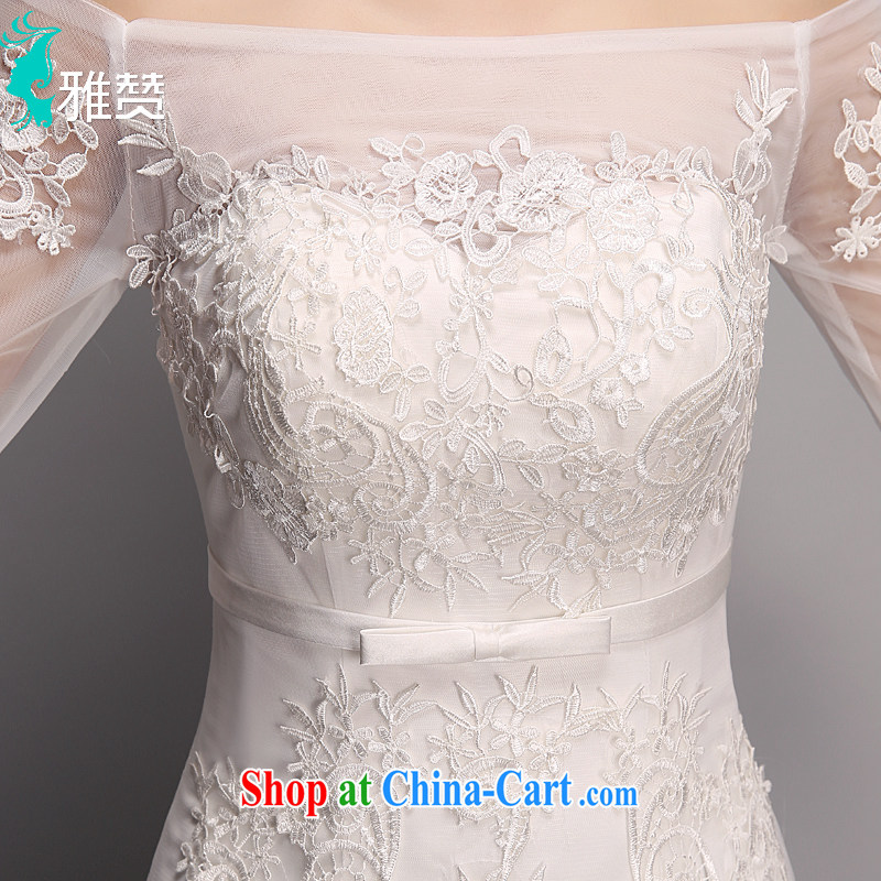 Zambia Jacob crowsfoot wedding a shoulder with summer 2015 new tie-in Bride high long-sleeved lace wedding wedding dress white XXL, Zambia (YAZAN), and, on-line shopping