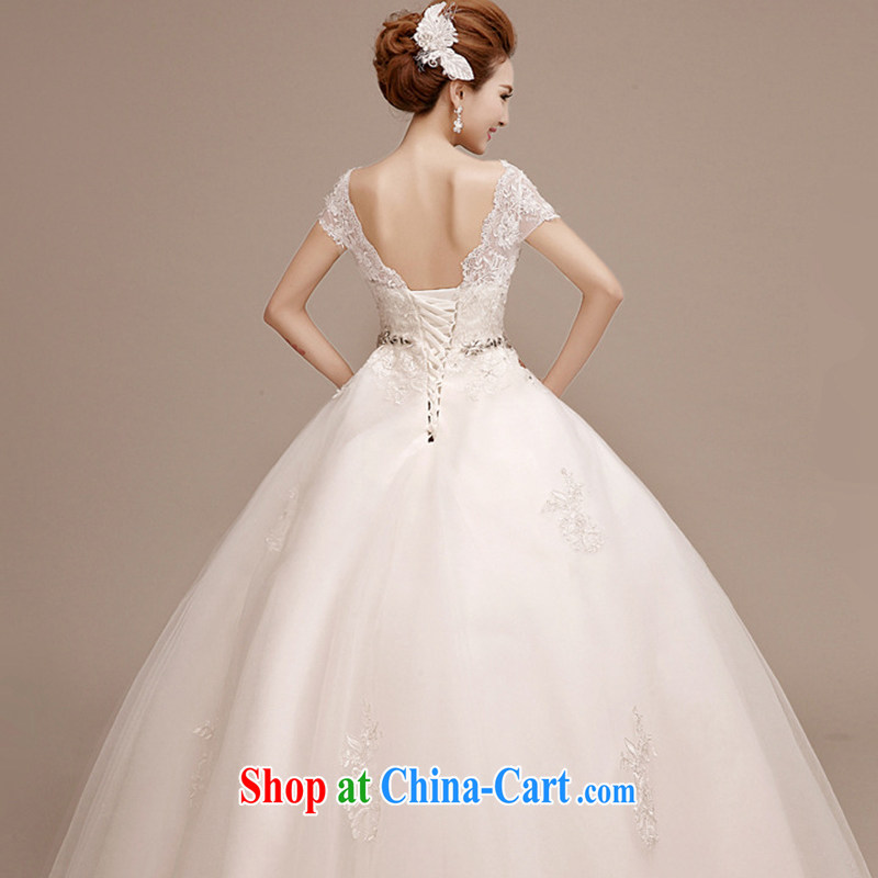 wedding dresses fall 2015 new Korean-style minimalist bride larger graphics thin with double-shoulder wedding a summer shoulder drill white XXL, her spirit (Yanling), online shopping