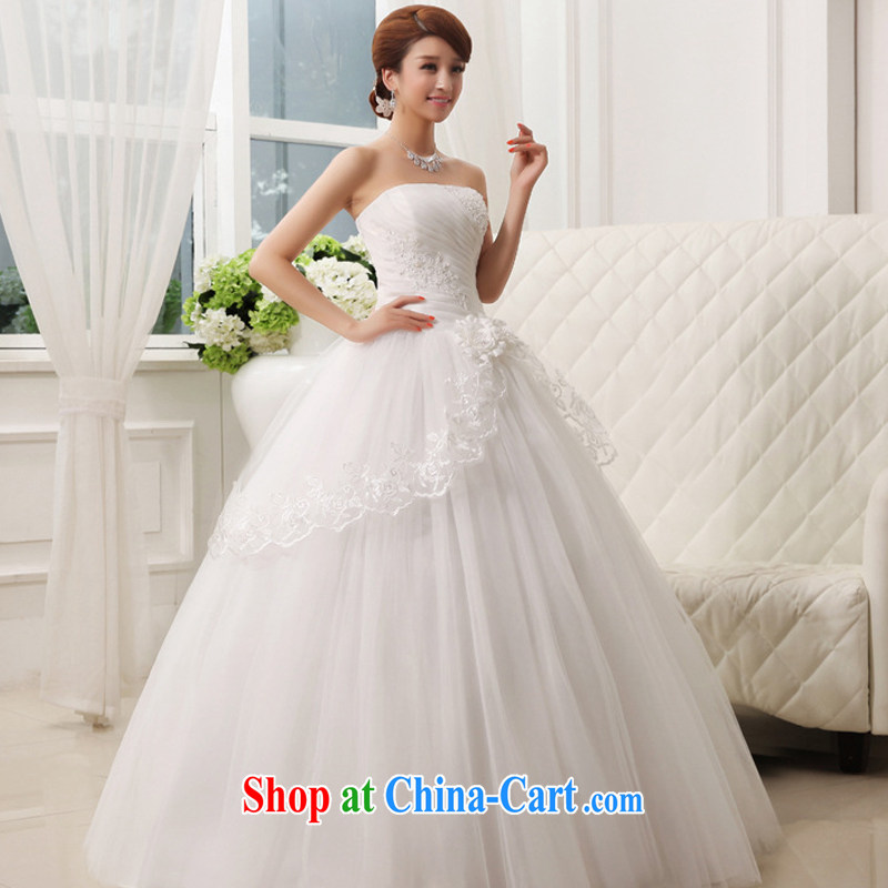 Her spirit _Yanling_ Autumn 2015 new white lace lace with cupule skirt wedding white XL