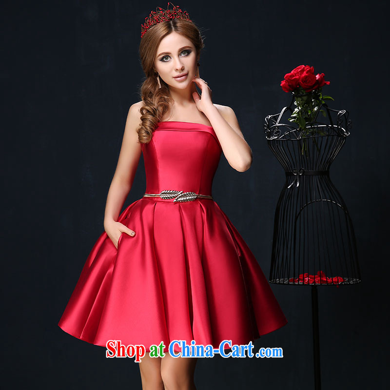 Summer 2015 new Korean version wiped chest red short marriages served toast the code graphics thin banquet dress red custom, Sin Sin better edge, shopping on the Internet