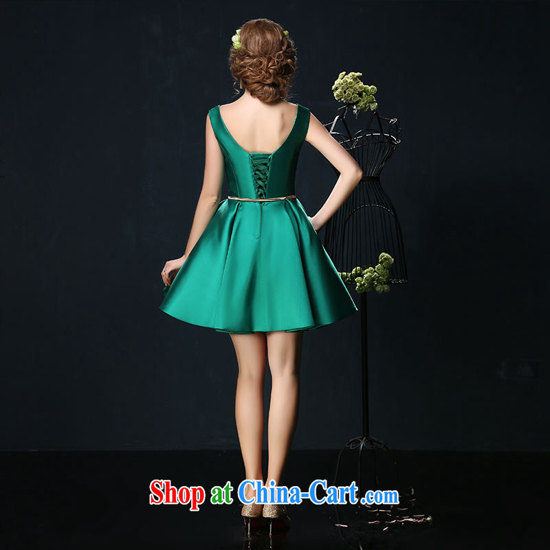 Bridal toast service 2015 spring and summer new dual-shoulder larger graphics thin banquet marriage short evening dress dresses green tailored Sin Sin better edge, shopping on the Internet