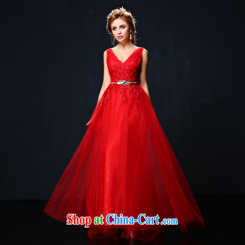 Bridal wedding dress summer 2015 new Korean fashion shoulders larger graphics thin red bows, red clothes tailored