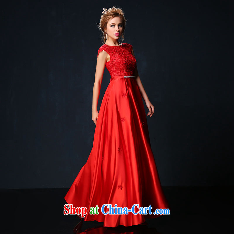 Bridal toast service summer 2015 Korean New lace shoulders larger graphics thin red long banquet dress red tailored