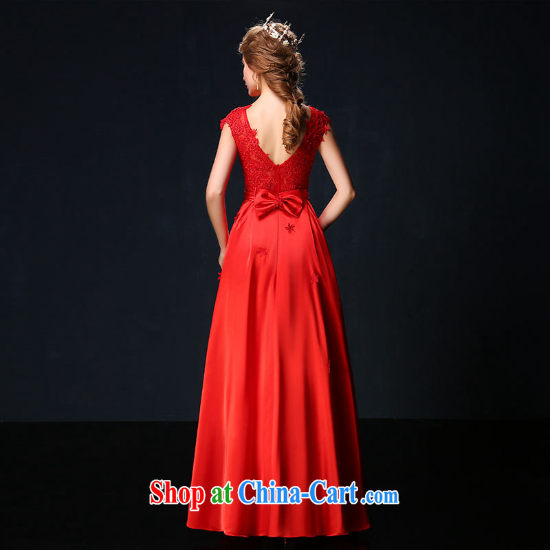 Bridal toast clothing summer 2015 Korean version of the new, lace shoulders the code graphics thin red long banquet dress red tailored to sin Sin better edge, shopping on the Internet