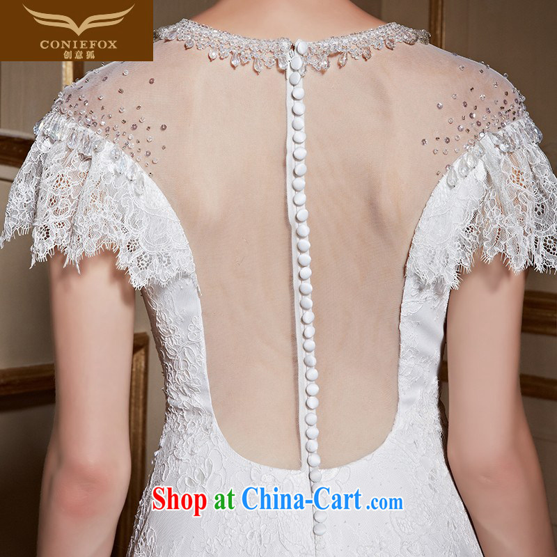 Creative Fox tailored wedding 2015 new stylish double-shoulder video thin marriages lace with wedding white minimalist wedding 90,219 white tailored creative Fox (coniefox), and, on-line shopping