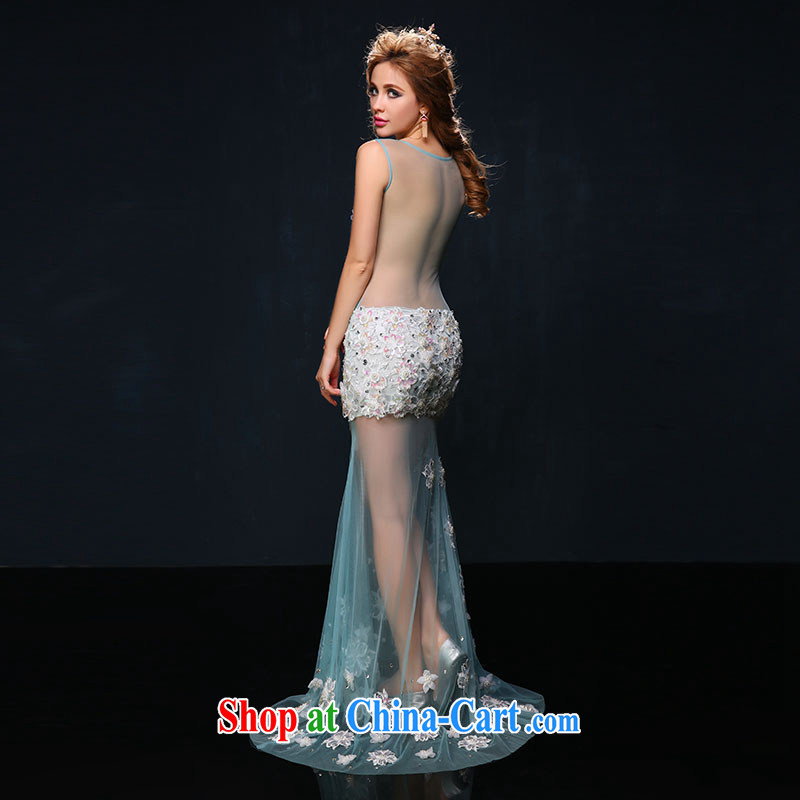 2015 spring and summer new stylish shoulders fluoro-long car models dress banquet video thin crowsfoot evening dress white tailored Sin Sin better edge, shopping on the Internet