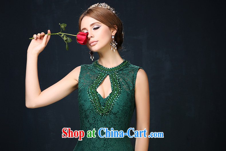2015 spring and summer new dual-shoulder-length, banquet dress beauty crowsfoot graphics thin toast Service Bridal wedding Evening Dress green M pictures, price, brand platters! Elections are good character, the national distribution, so why buy now enjoy more preferential! Health