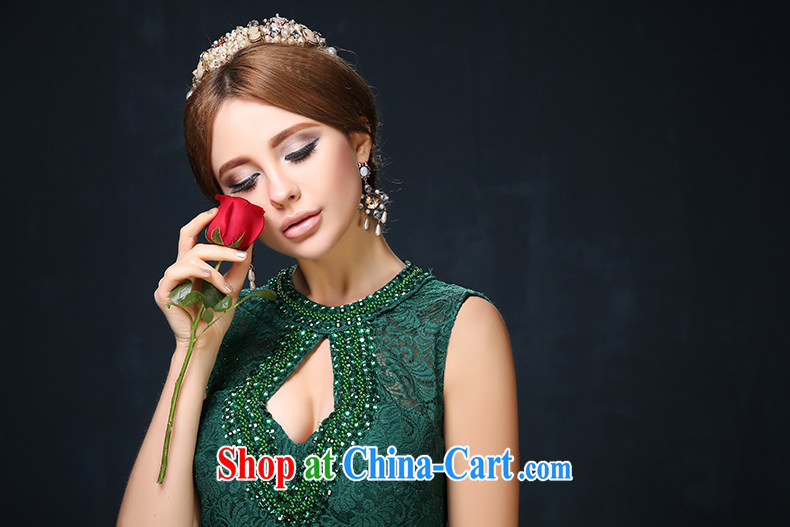 2015 spring and summer new dual-shoulder-length, banquet dress beauty crowsfoot graphics thin toast Service Bridal wedding Evening Dress green M pictures, price, brand platters! Elections are good character, the national distribution, so why buy now enjoy more preferential! Health