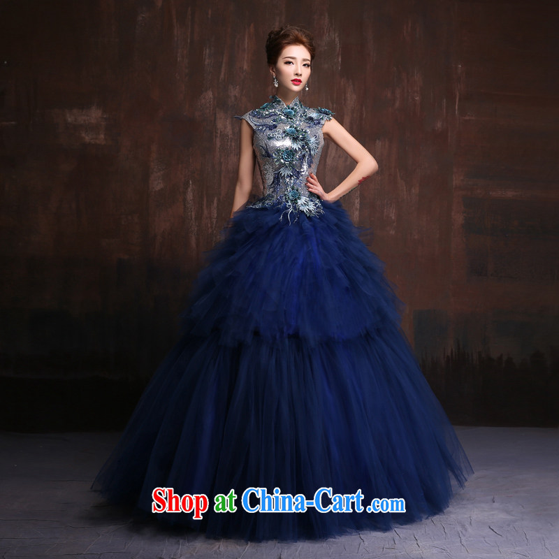 2015 spring and summer Korean version of the new, wedding dresses long evening dress the stage performances dress bridal toast service picture color short. Size
