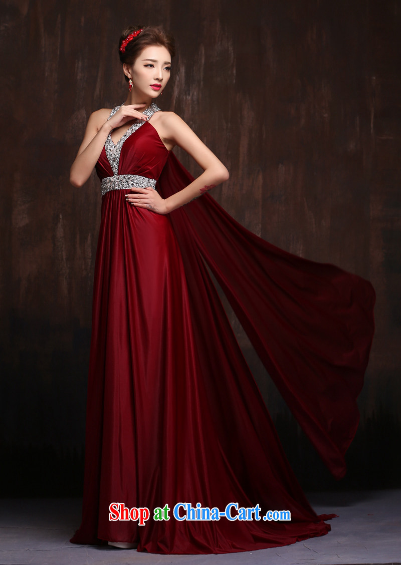 2015 new stylish long, deep red V bridal toast serving moderator performance service beauty banquet dress wine red L pictures, price, brand platters! Elections are good character, the national distribution, so why buy now enjoy more preferential! Health