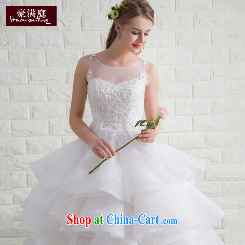 2015 new bridal wedding dresses summer stylish and simple Korean shoulders the code graphics thin wedding small-tail tied with white XL, Ho full chamber, shopping on the Internet
