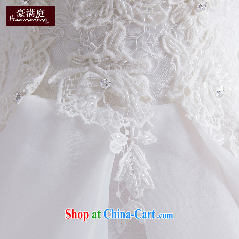 2015 new bridal wedding dresses summer stylish and simple Korean shoulders the code graphics thin wedding small-tail tied with white XL, Ho full chamber, shopping on the Internet
