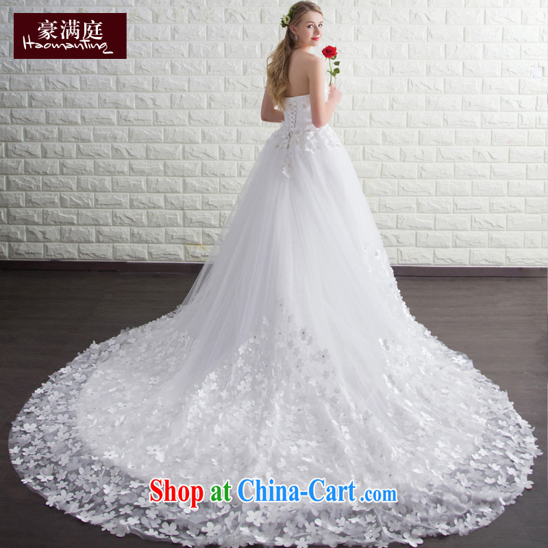 Summer 2015 new bridal wedding dresses long-tail Mary Magdalene Beauty Chest larger flowers Deluxe Big-tail custom white XL, the luxurious full chamber, online shopping