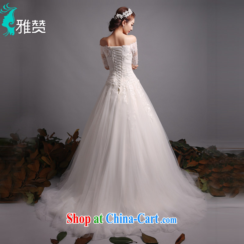 Zambia, a field shoulder wedding tail with marriages 2015 summer and autumn new Korean-style eyelashes lace cuff in wedding white shaggy skirts tail, XL, Zambia (YAZAN), shopping on the Internet