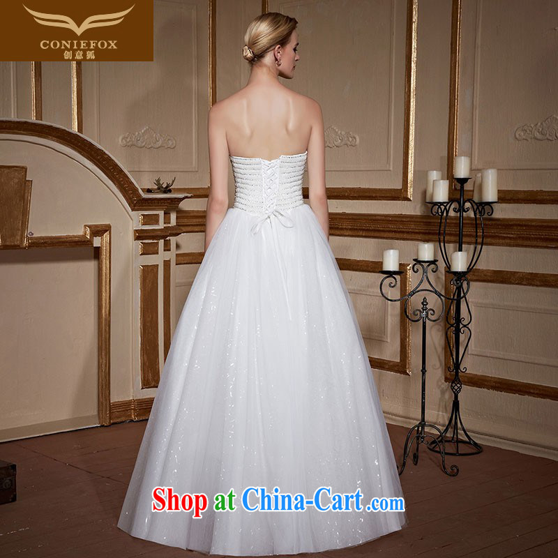 Creative Fox white bare chest parquet drill wedding dresses brides with wedding dresses stylish and simple marriage wedding beauty tied with advanced custom wedding 99,050 white tailored creative Fox (coniefox), online shopping