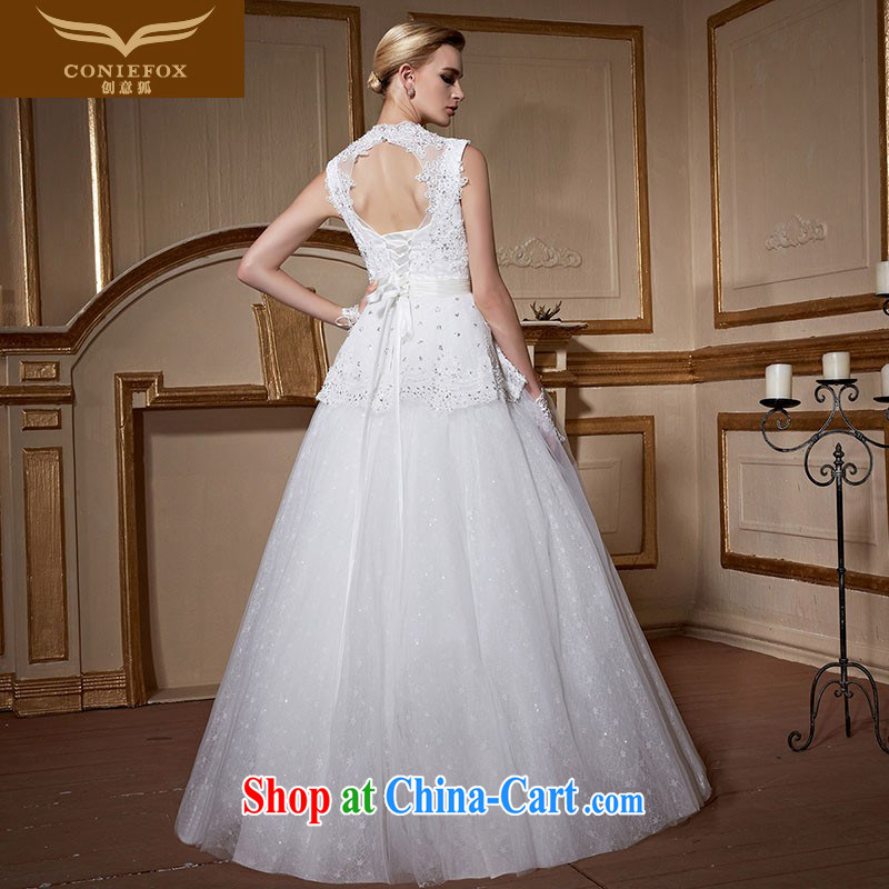 Creative Fox stylish double-shoulder-mounted also bridal wedding dresses elegant lace inserts drill marriage with wedding, cultivating a tailored wedding 99,051 white tailored creative Fox (coniefox), shopping on the Internet