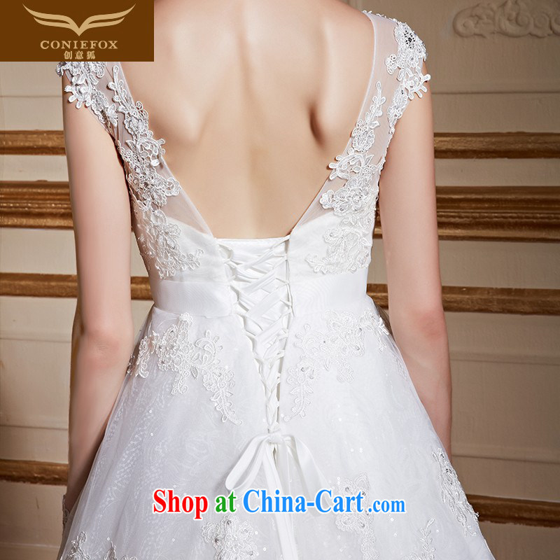 Creative Fox stylish shoulders back exposed wedding dresses elegant lace With marriages wedding white simple and advanced custom wedding 99,056 white tailored to creative Fox (coniefox), online shopping