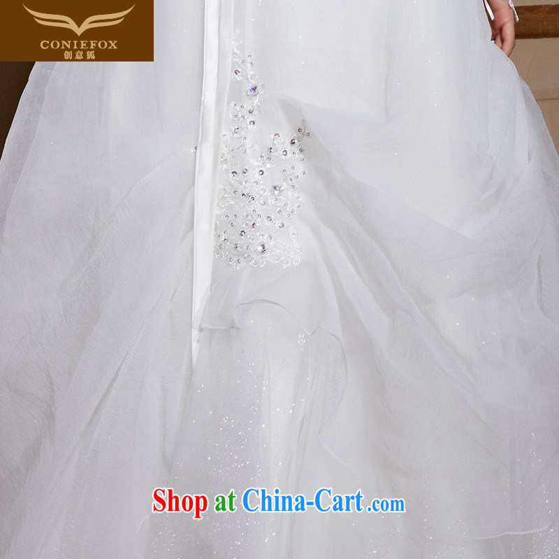 Creative Fox stylish wiped chest custom wedding dresses white elegant and romantic marriages wedding beauty tied with Princess skirt shaggy wedding 99,058 white tailored, creative Fox (coniefox), online shopping