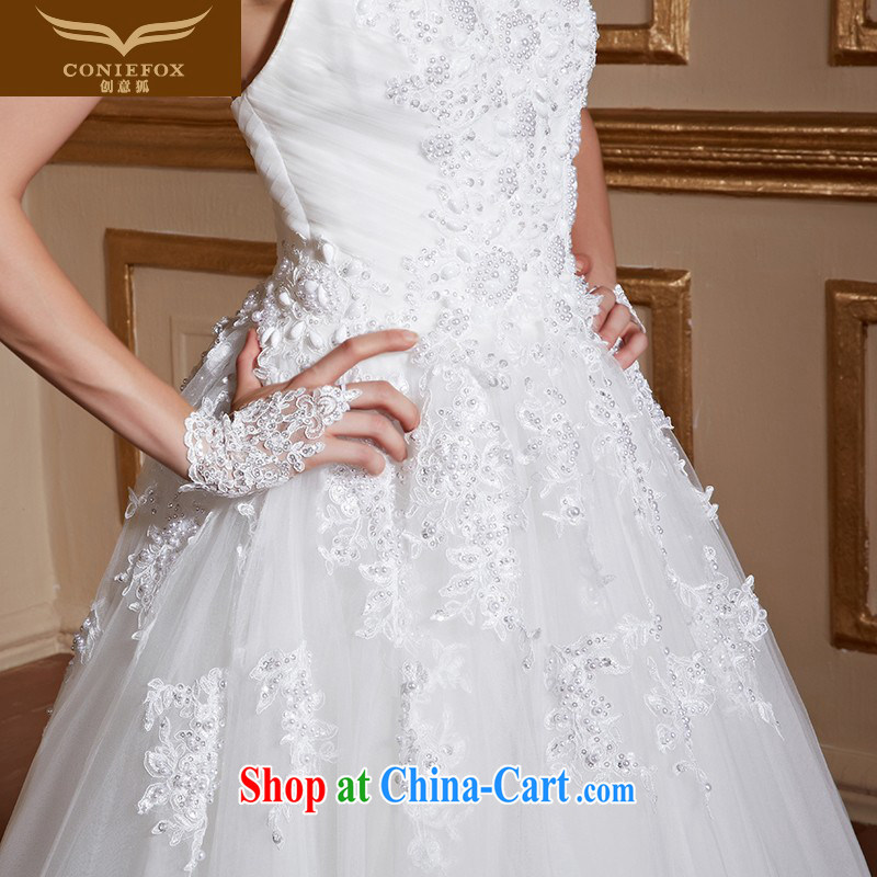 Creative Fox white minimalist graphics thin shoulders bridal wedding dresses and stylish long, cultivating a strap lace with wedding advanced custom wedding 99,059 white tailored creative Fox (coniefox), online shopping