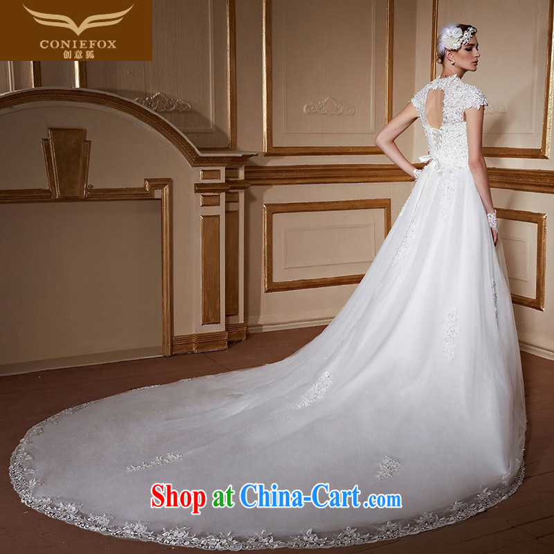 Creative Fox 2015 new autumn fashion lace shoulders tail wedding dresses tailored the beauty, bridal wedding wedding 99,060 white tailored to creative Fox (coniefox), online shopping