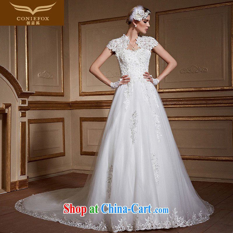 Creative Fox 2015 new autumn fashion lace shoulders tail wedding dresses tailored the beauty, bridal wedding wedding 99,060 white tailored to creative Fox (coniefox), online shopping